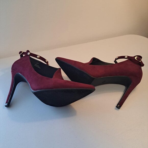 COMPAGNIA ITALIANA HEELS WOMENS SIZE 7.5 BURGANDY SUEDE - Picture 6 of 6